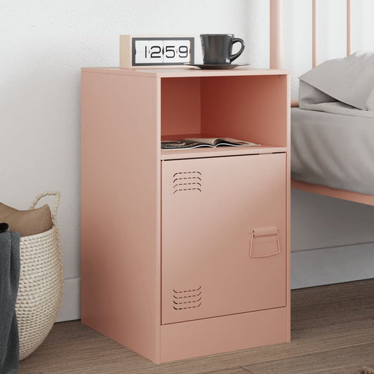 Bedside Cabinet Pink 34.5x39x62 cm Steel