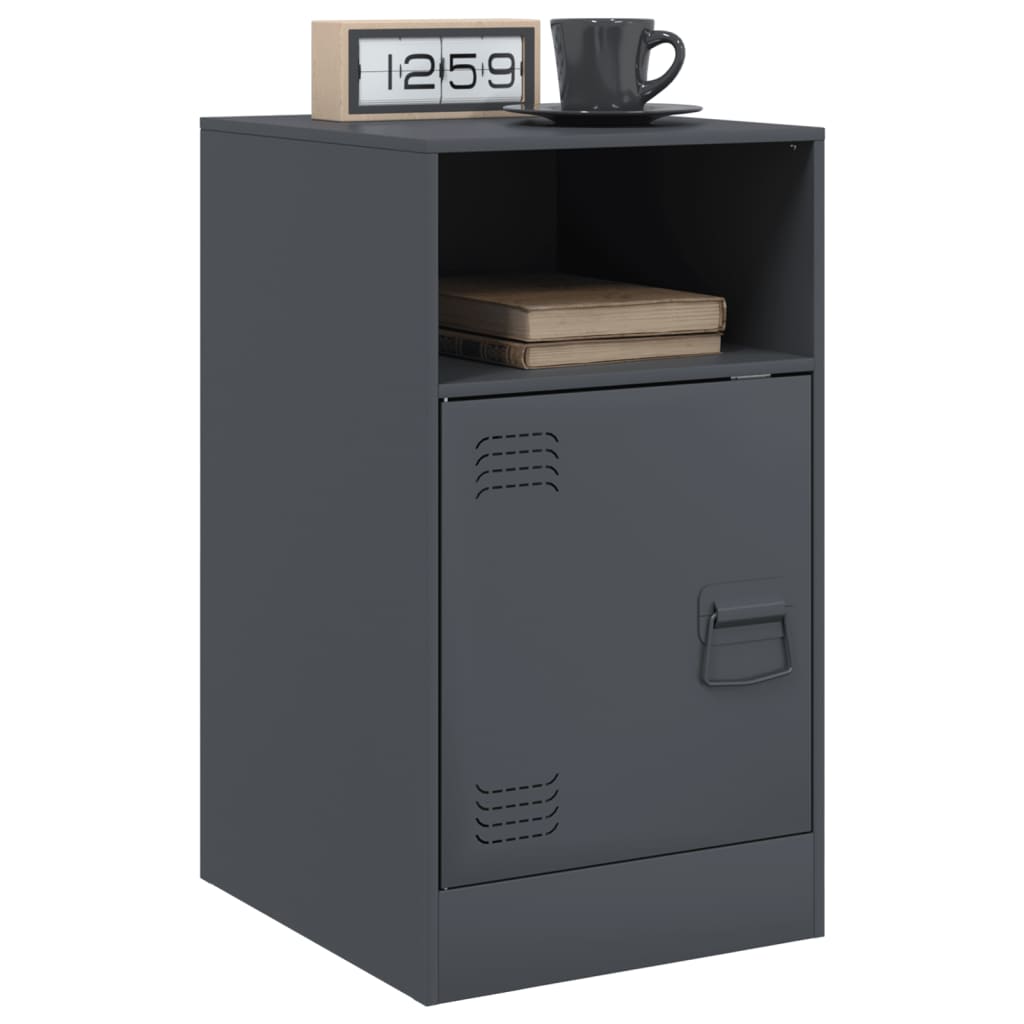 Bedside Cabinet Anthracite 34.5x39x62 cm Steel