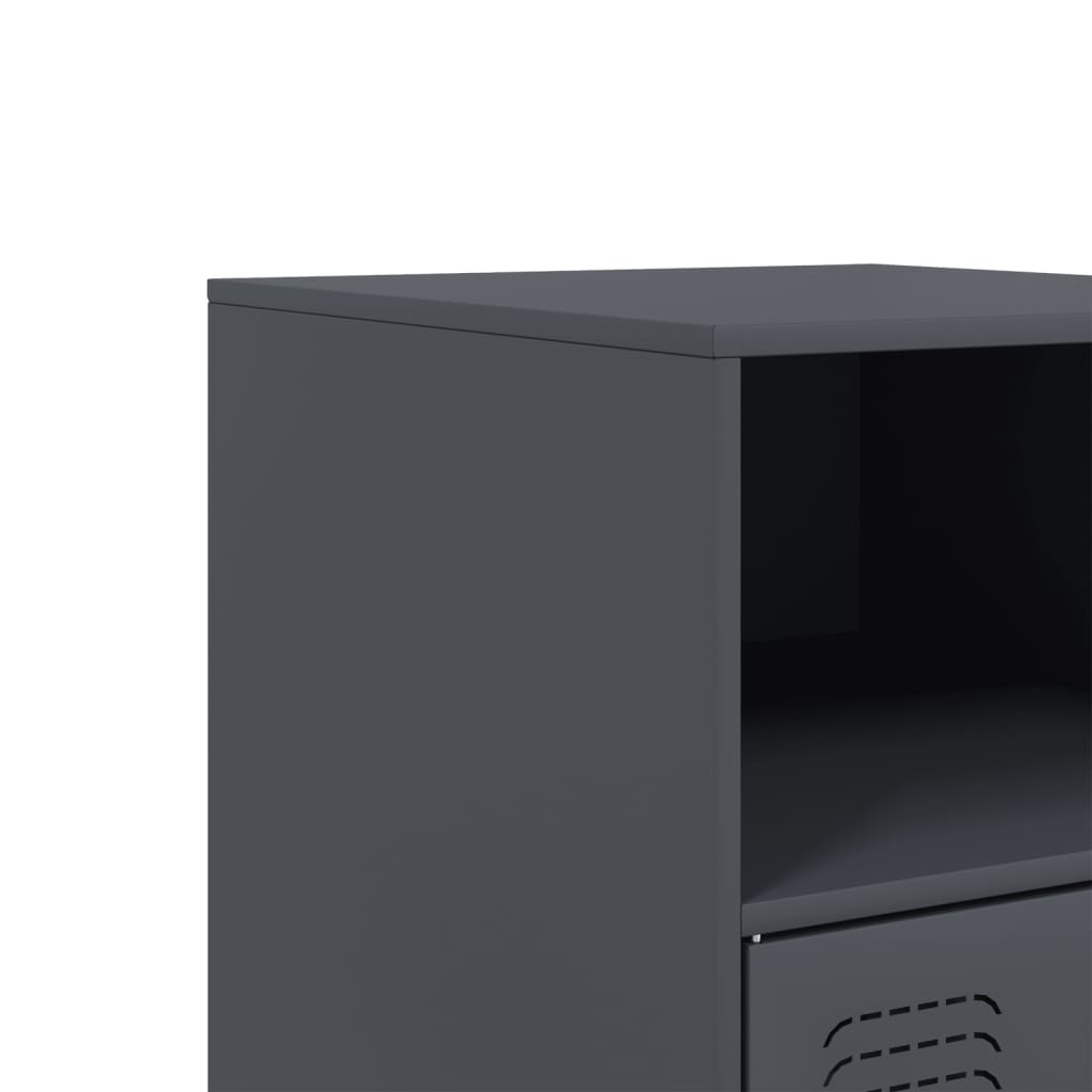 Bedside Cabinet Anthracite 34.5x39x62 cm Steel