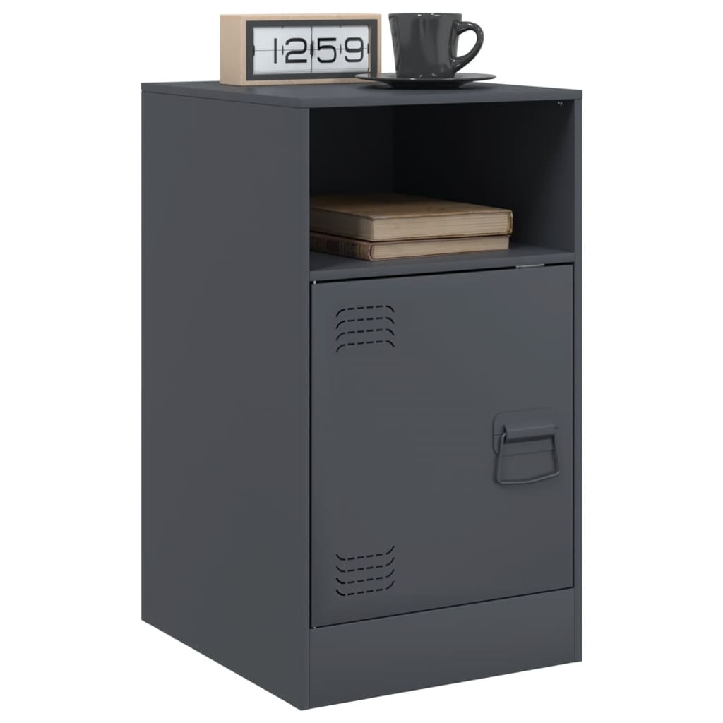 Bedside Cabinets 2pcs Anthracite 34.5x39x62 cm Steel