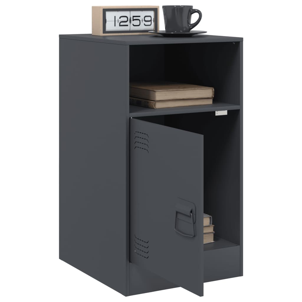 Bedside Cabinets 2pcs Anthracite 34.5x39x62 cm Steel