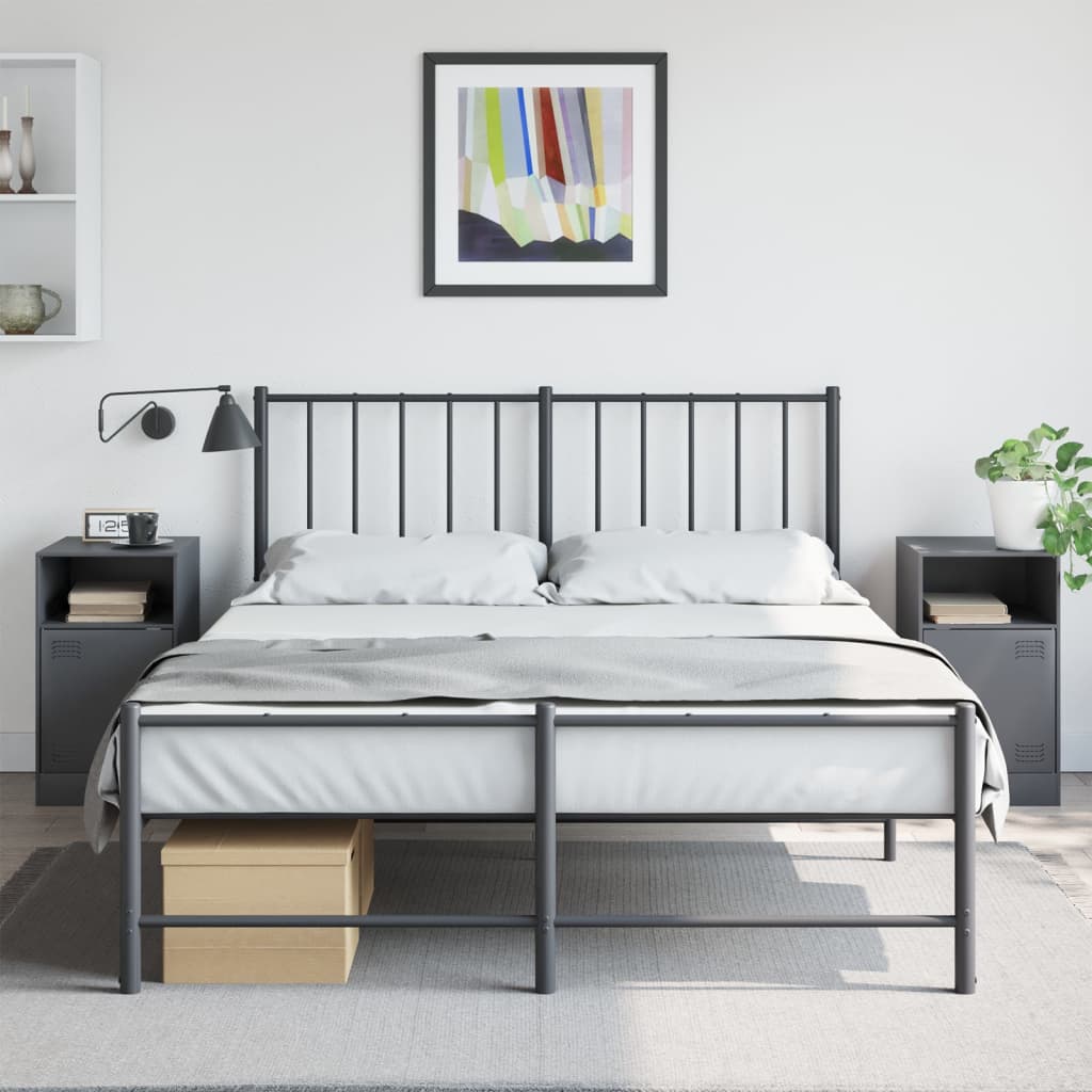 Bedside Cabinets 2pcs Anthracite 34.5x39x62 cm Steel