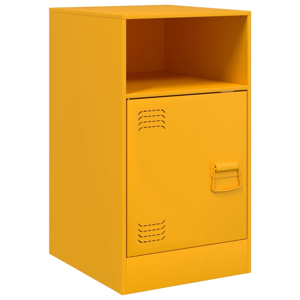 Bedside Cabinet Mustard Yellow 34.5x39x62 cm Steel