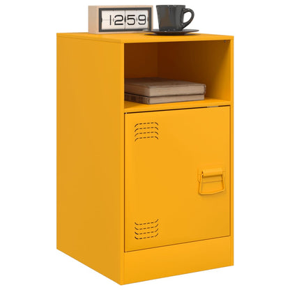 Bedside Cabinet Mustard Yellow 34.5x39x62 cm Steel