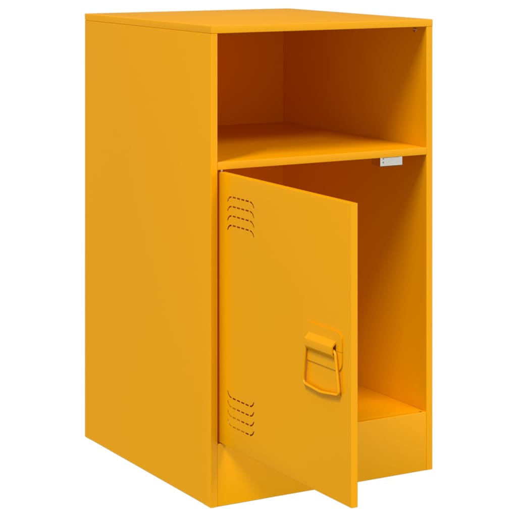 Bedside Cabinet Mustard Yellow 34.5x39x62 cm Steel