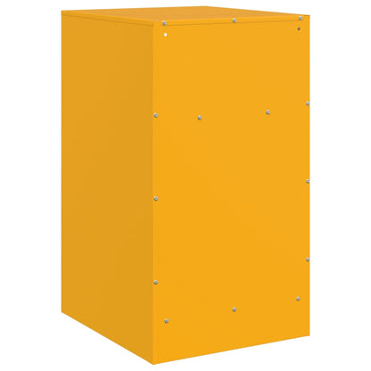 Bedside Cabinet Mustard Yellow 34.5x39x62 cm Steel