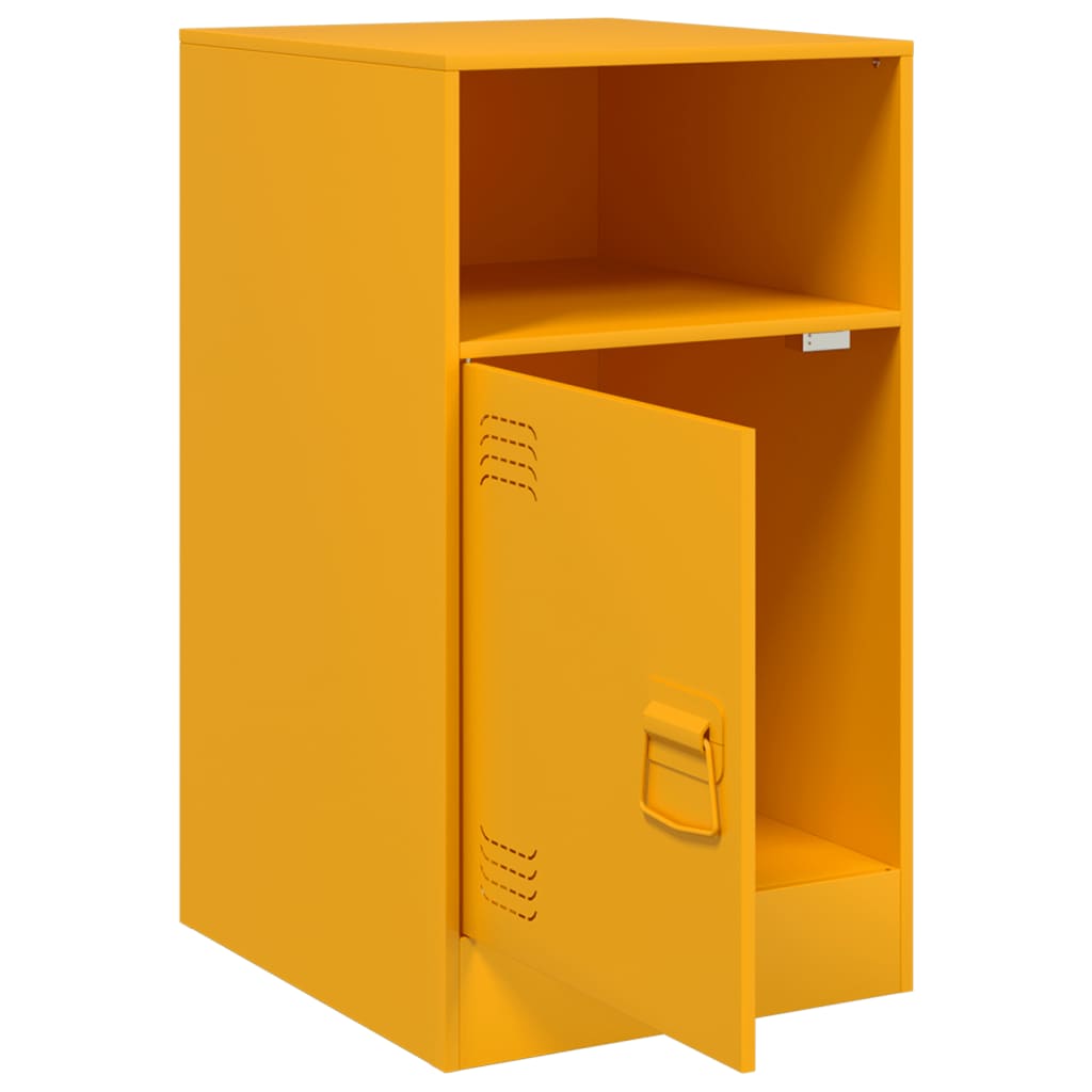 Bedside Cabinets 2 pcs Mustard Yellow 34.5x39x62 cm Steel