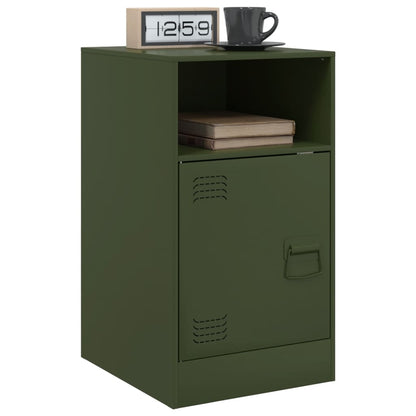 Bedside Cabinet Olive Green 34.5x39x62 cm Steel