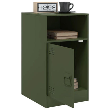 Bedside Cabinet Olive Green 34.5x39x62 cm Steel