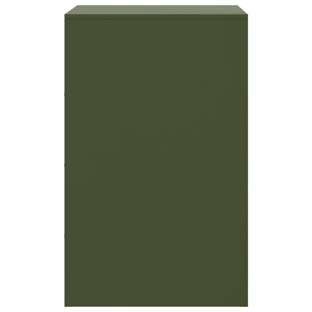 Bedside Cabinet Olive Green 34.5x39x62 cm Steel