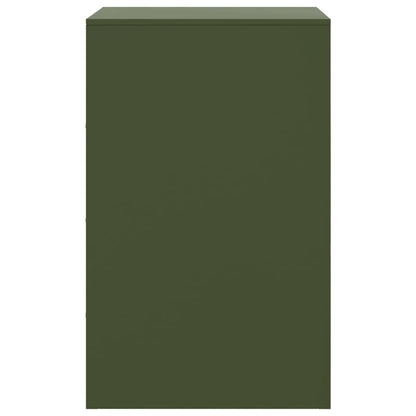 Bedside Cabinet Olive Green 34.5x39x62 cm Steel