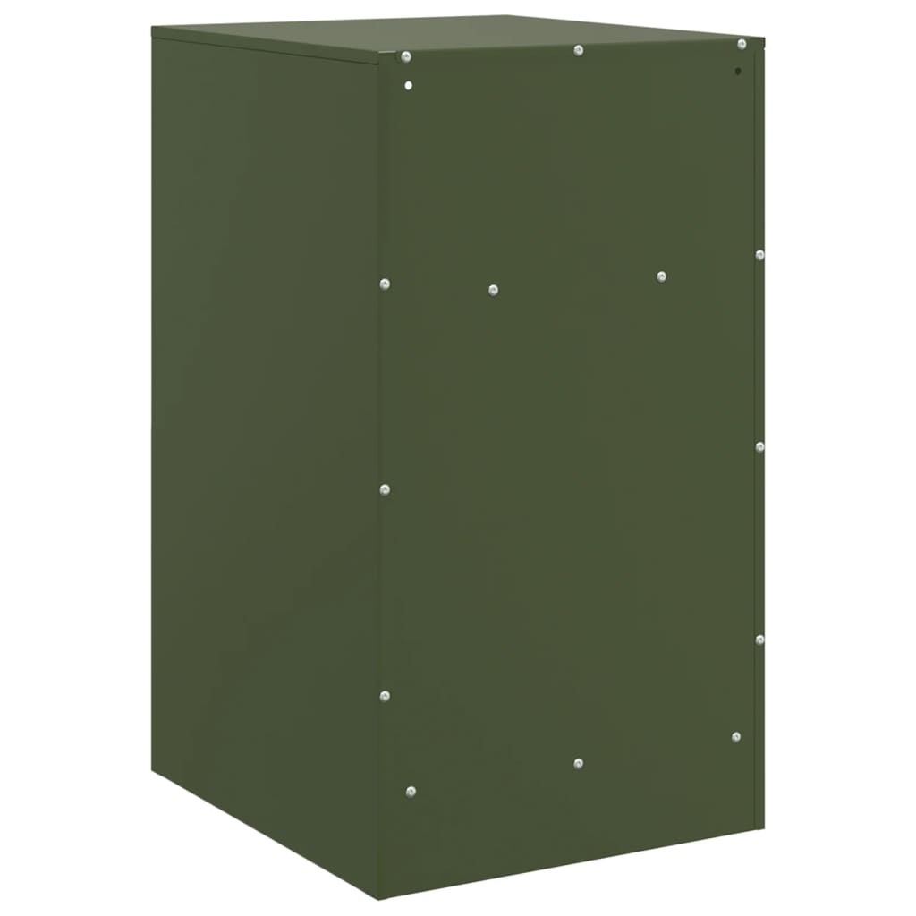 Bedside Cabinet Olive Green 34.5x39x62 cm Steel