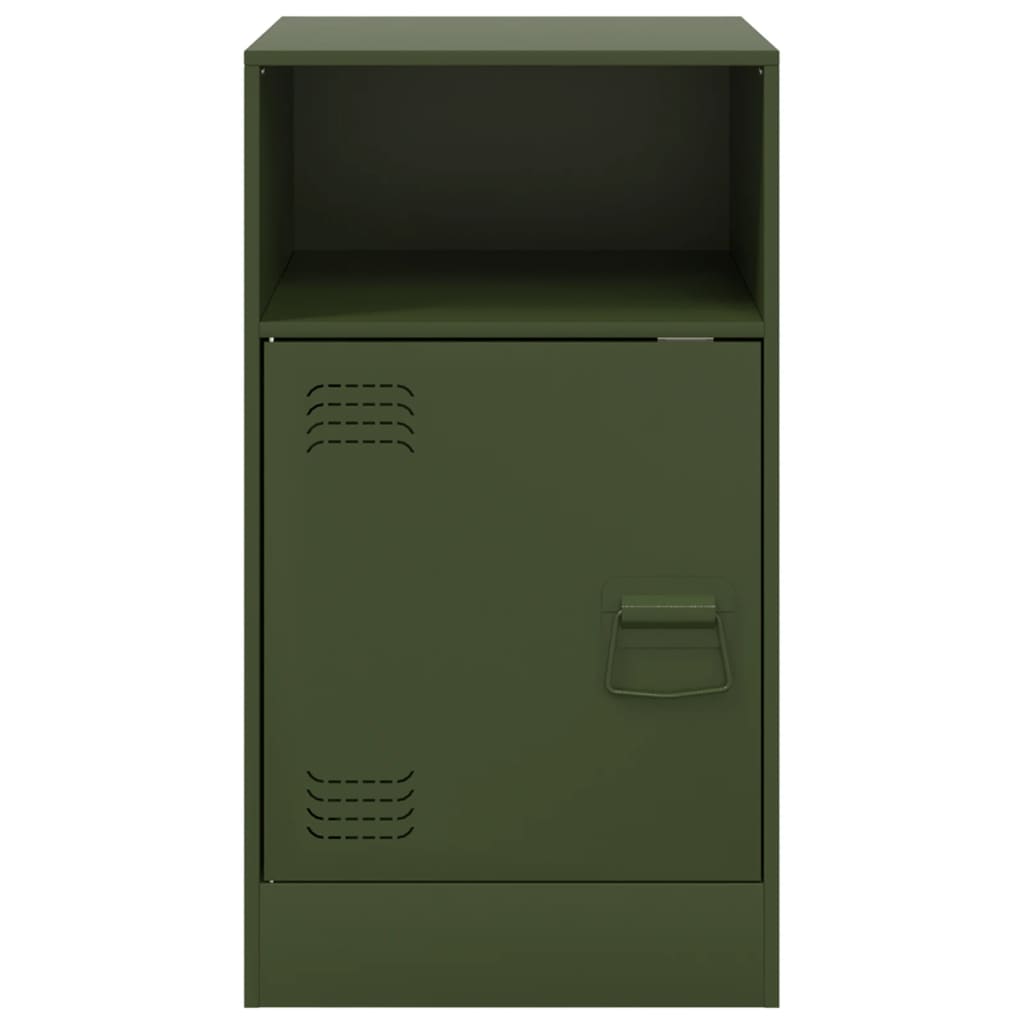 Bedside Cabinets 2 pcs Olive Green 34.5x39x62 cm Steel