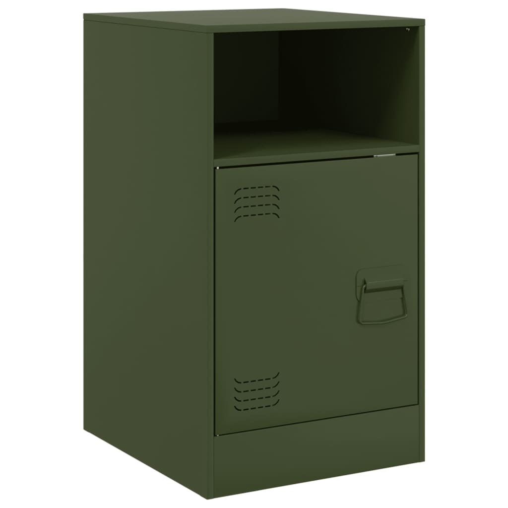 Bedside Cabinets 2 pcs Olive Green 34.5x39x62 cm Steel