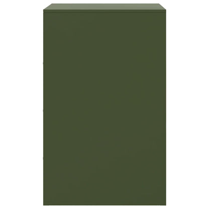 Bedside Cabinets 2 pcs Olive Green 34.5x39x62 cm Steel