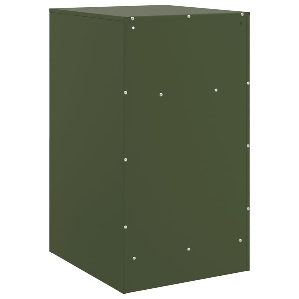 Bedside Cabinets 2 pcs Olive Green 34.5x39x62 cm Steel