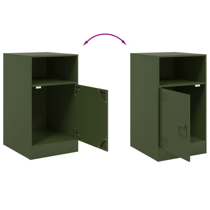 Bedside Cabinets 2 pcs Olive Green 34.5x39x62 cm Steel