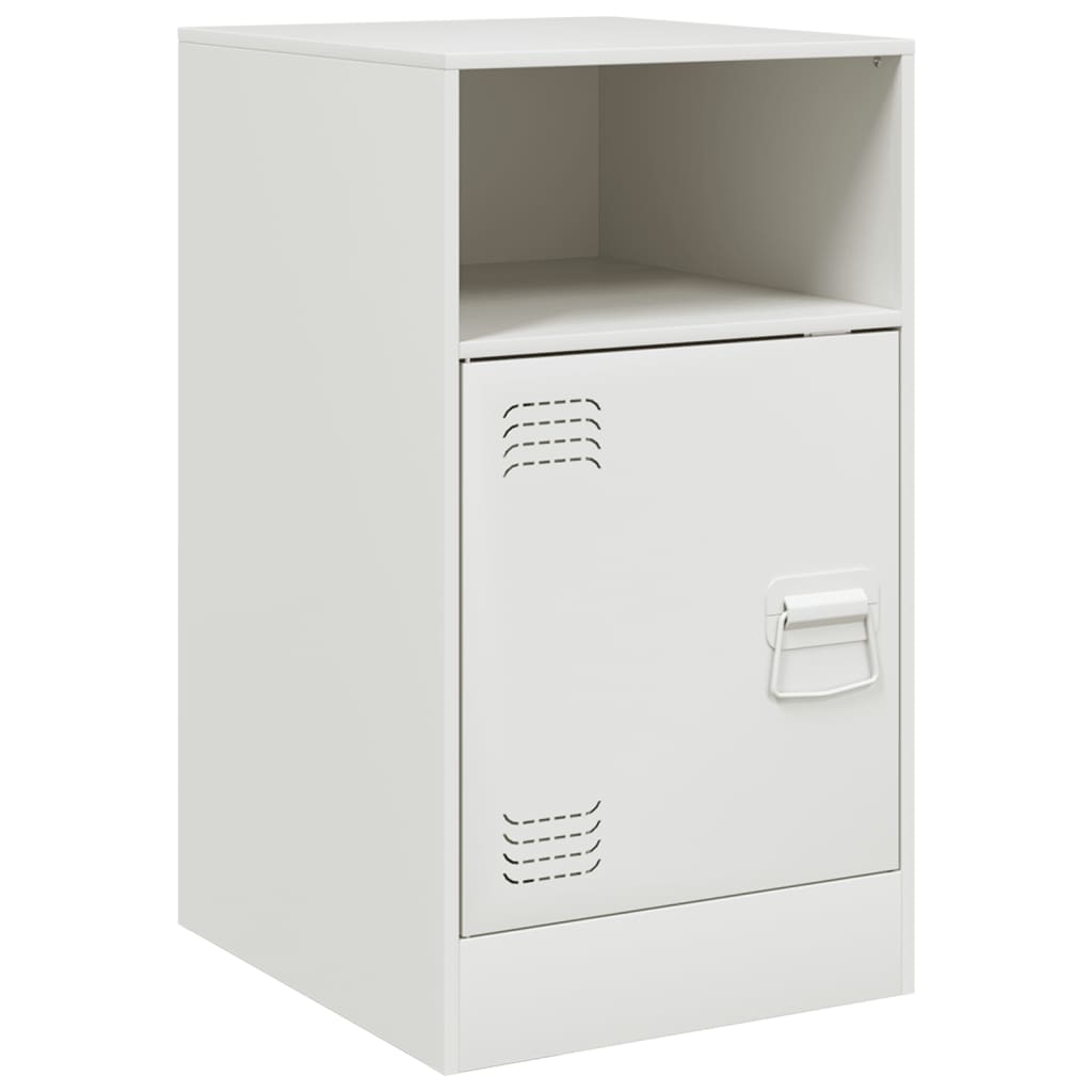 Bedside Cabinet White 34.5x39x62 cm Steel