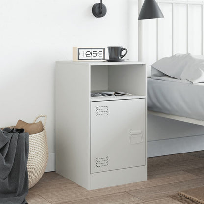 Bedside Cabinet White 34.5x39x62 cm Steel