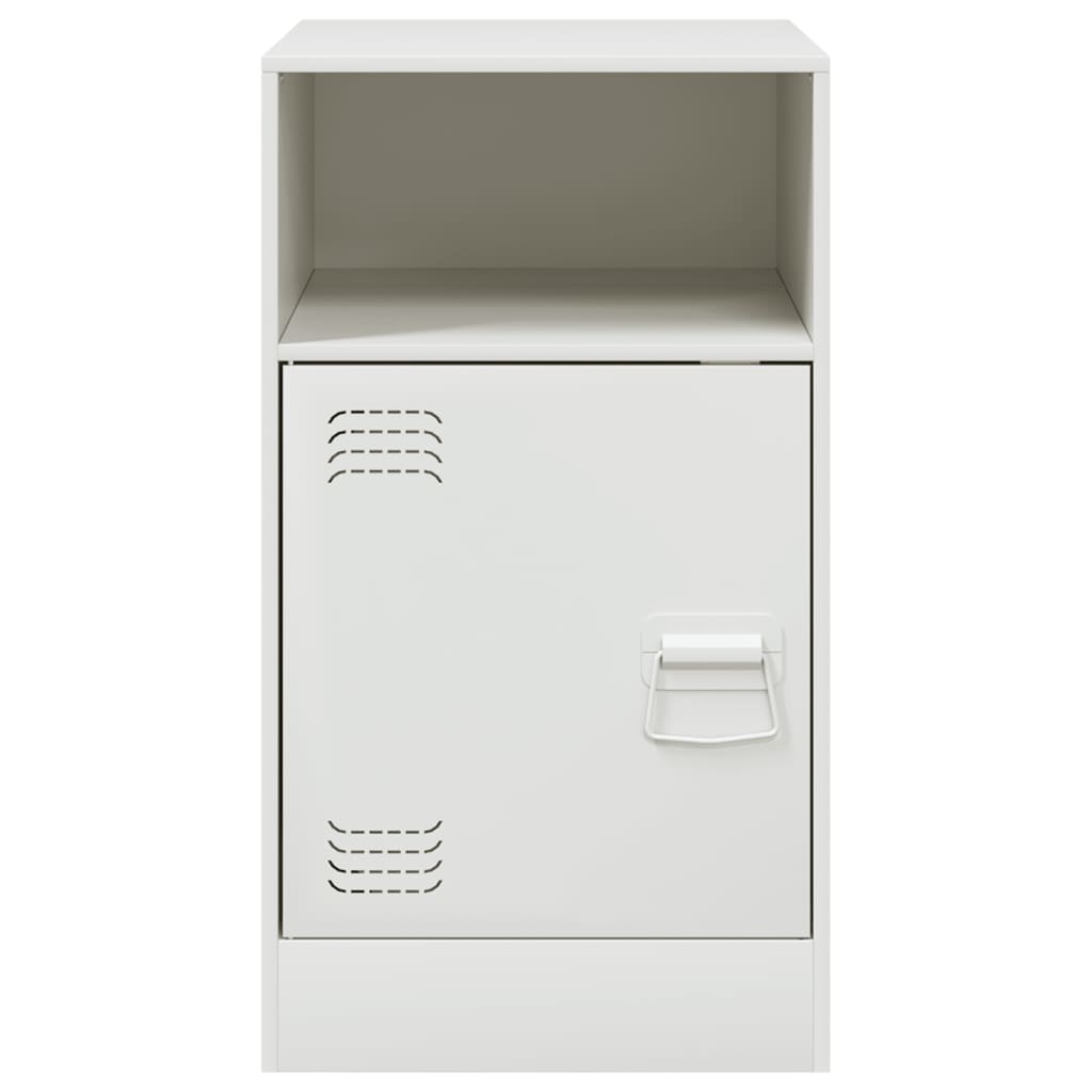 Bedside Cabinet White 34.5x39x62 cm Steel