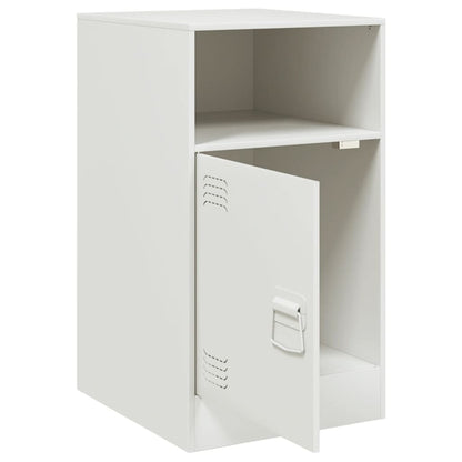 Bedside Cabinet White 34.5x39x62 cm Steel