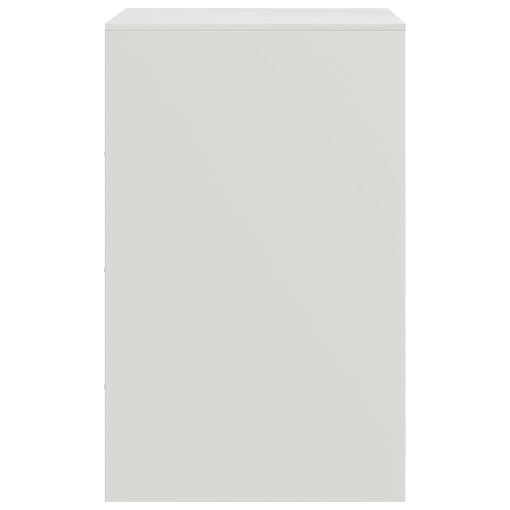 Bedside Cabinet White 34.5x39x62 cm Steel