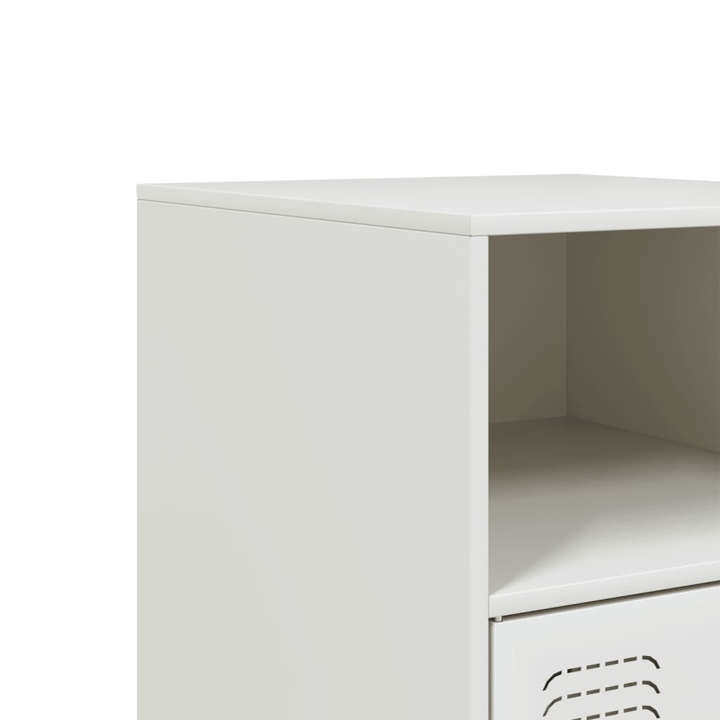 Bedside Cabinet White 34.5x39x62 cm Steel