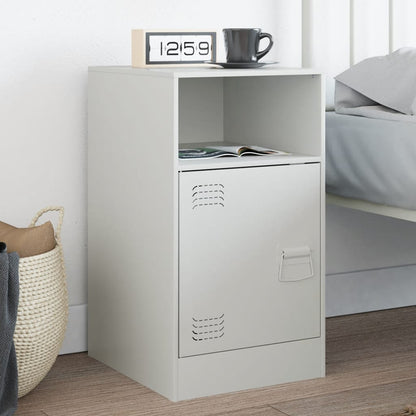 Bedside Cabinet White 34.5x39x62 cm Steel