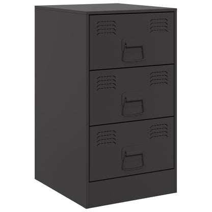 Bedside Cabinet Black 34.5x39x62 cm Steel