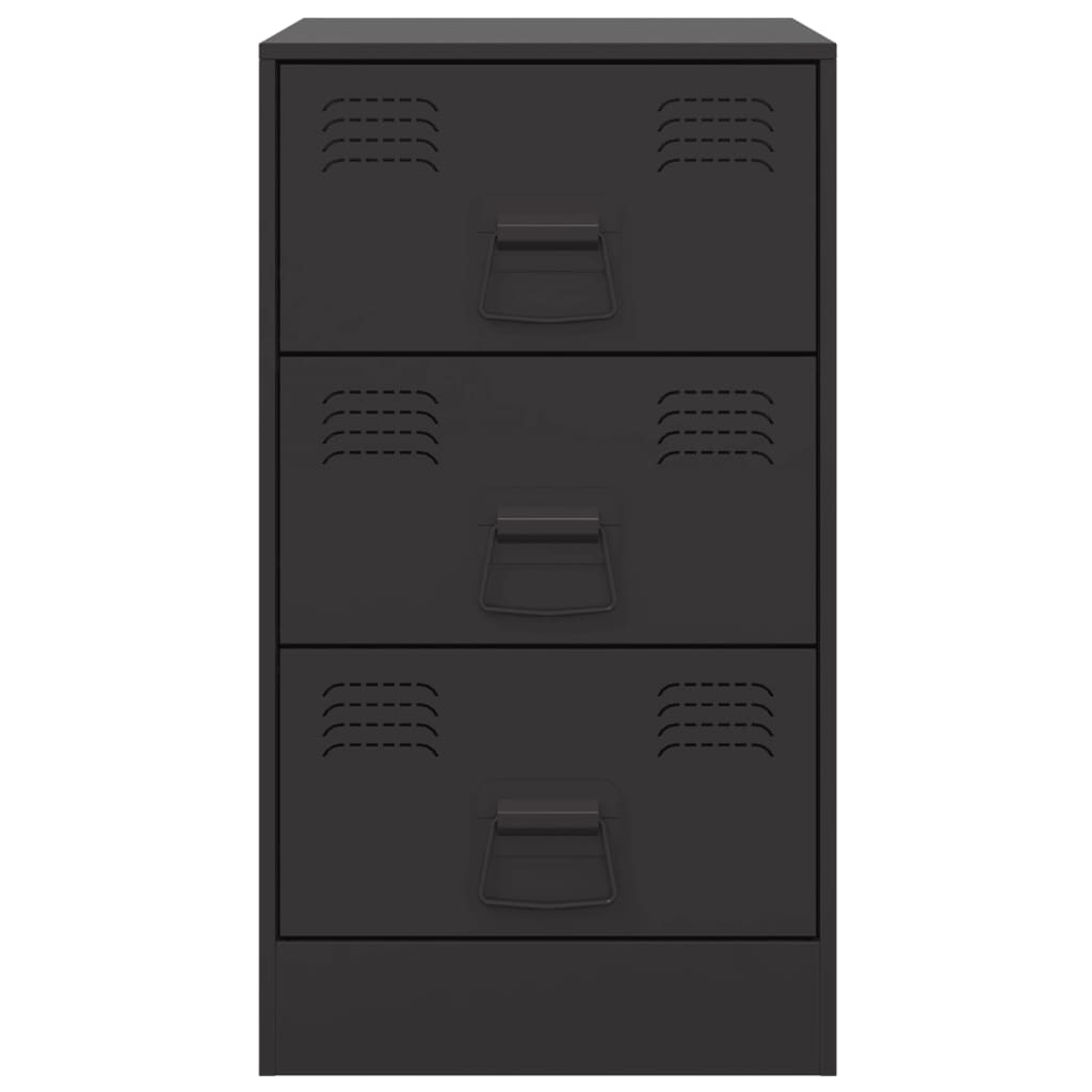 Bedside Cabinet Black 34.5x39x62 cm Steel