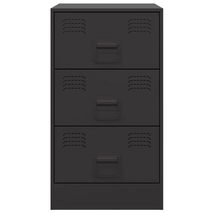 Bedside Cabinet Black 34.5x39x62 cm Steel