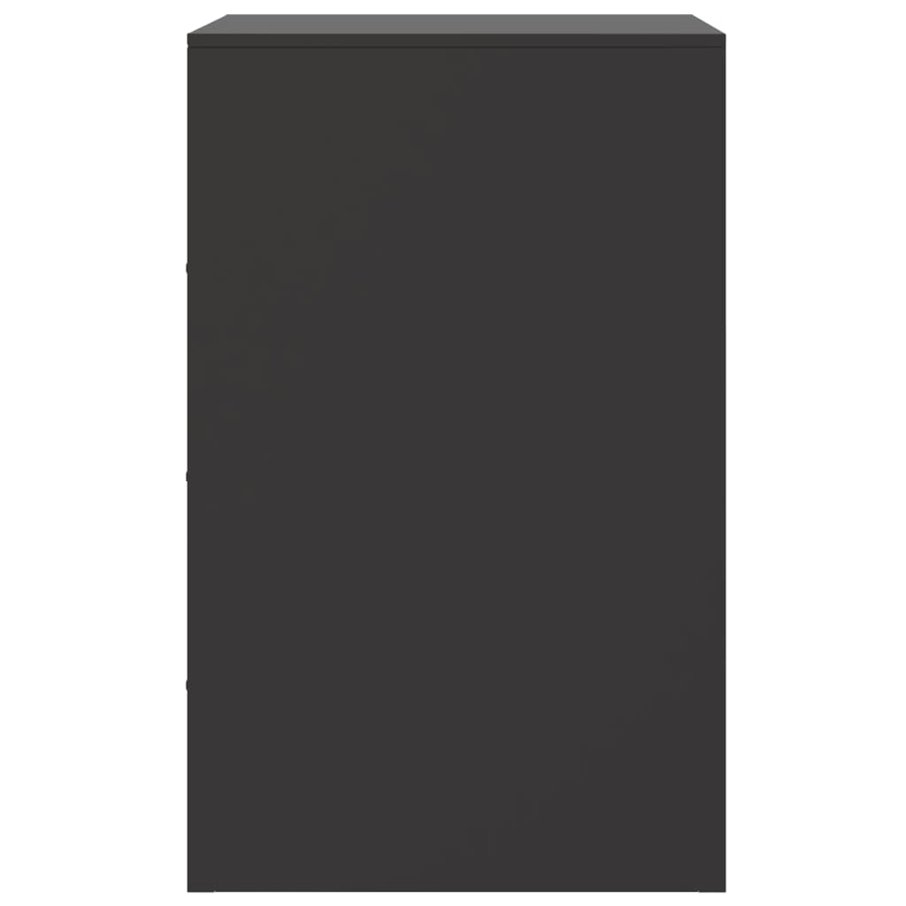 Bedside Cabinet Black 34.5x39x62 cm Steel