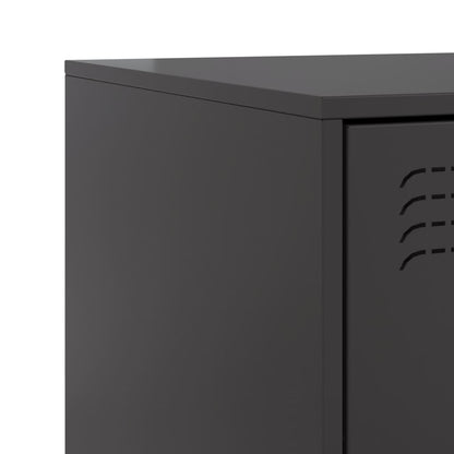 Bedside Cabinet Black 34.5x39x62 cm Steel