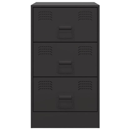 Bedside Cabinets 2pcs Black 34.5x39x62 cm Steel