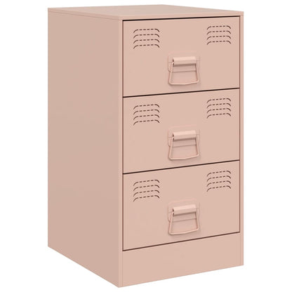 Bedside Cabinet Pink 34.5x39x62 cm Steel