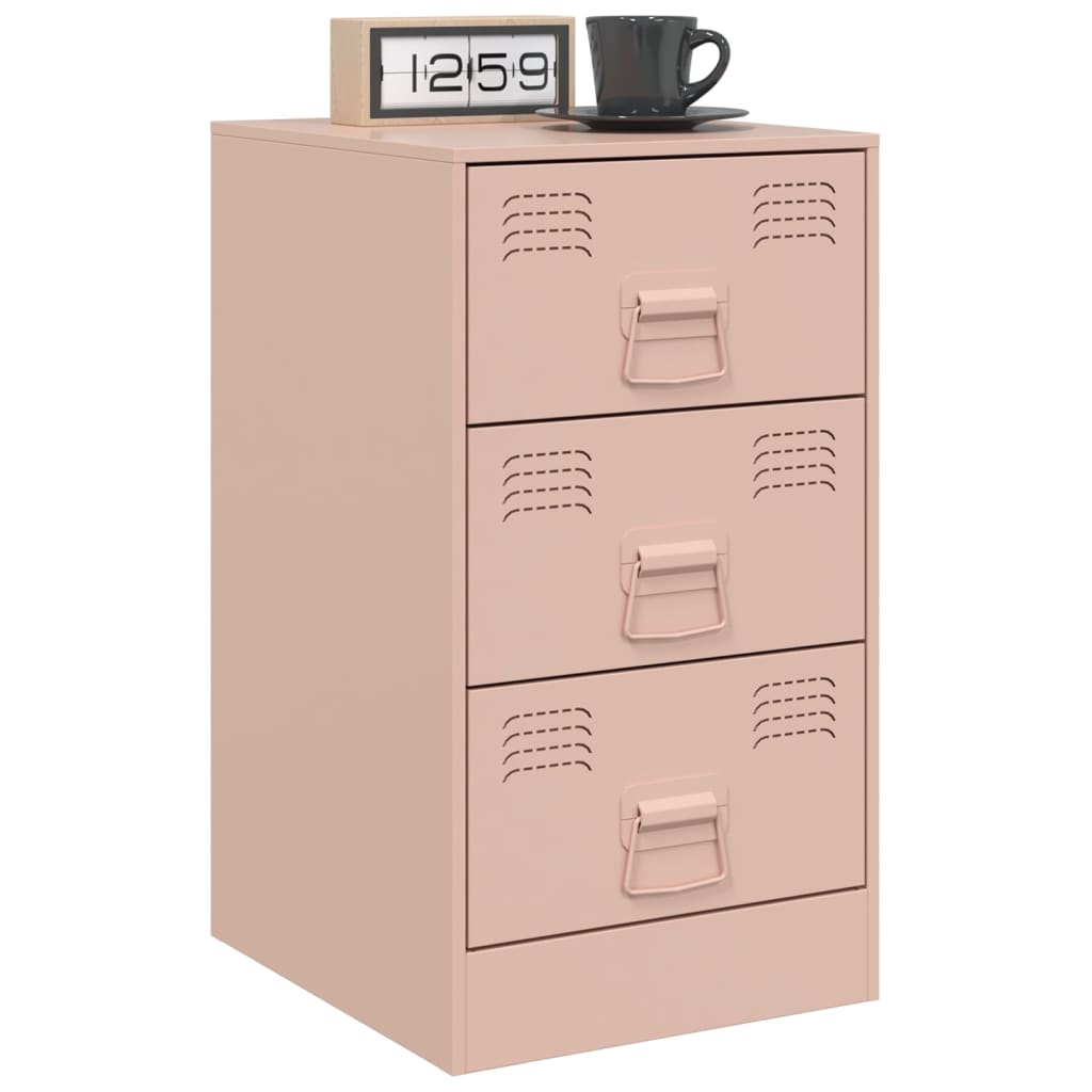 Bedside Cabinet Pink 34.5x39x62 cm Steel