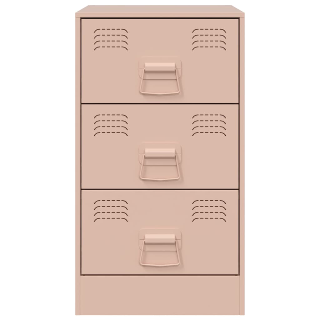 Bedside Cabinet Pink 34.5x39x62 cm Steel