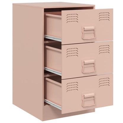 Bedside Cabinet Pink 34.5x39x62 cm Steel