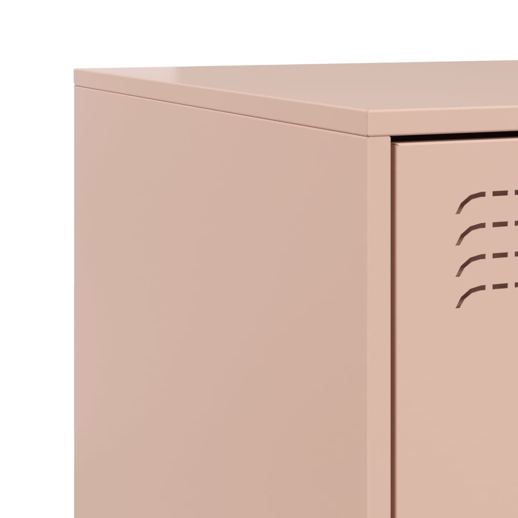 Bedside Cabinet Pink 34.5x39x62 cm Steel