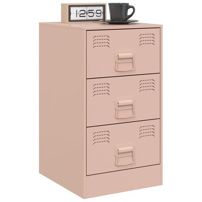 Bedside Cabinets 2 pcs Pink 34.5x39x62 cm Steel