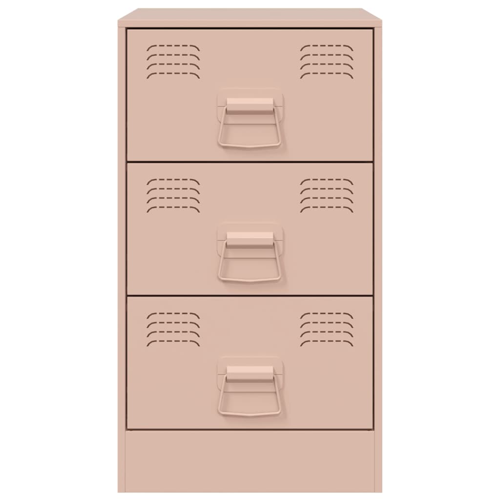 Bedside Cabinets 2 pcs Pink 34.5x39x62 cm Steel