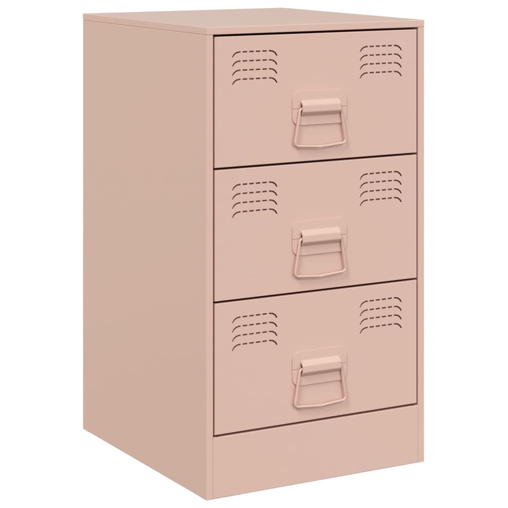 Bedside Cabinets 2 pcs Pink 34.5x39x62 cm Steel