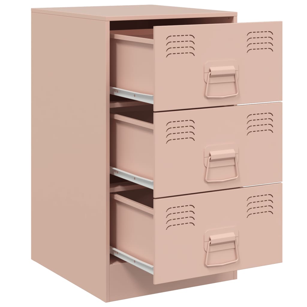 Bedside Cabinets 2 pcs Pink 34.5x39x62 cm Steel