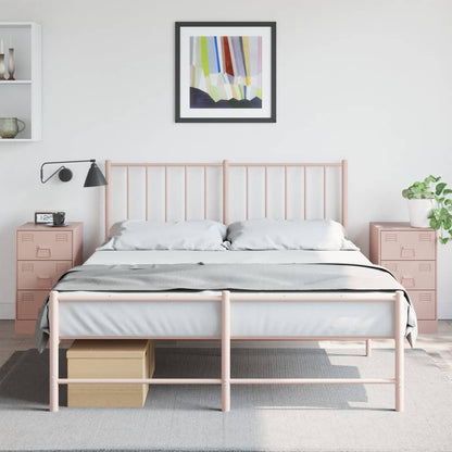 Bedside Cabinets 2 pcs Pink 34.5x39x62 cm Steel