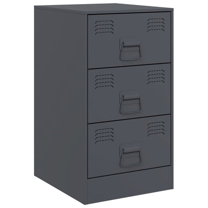 Bedside Cabinet Anthracite 34.5x39x62 cm Steel