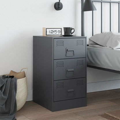 Bedside Cabinet Anthracite 34.5x39x62 cm Steel