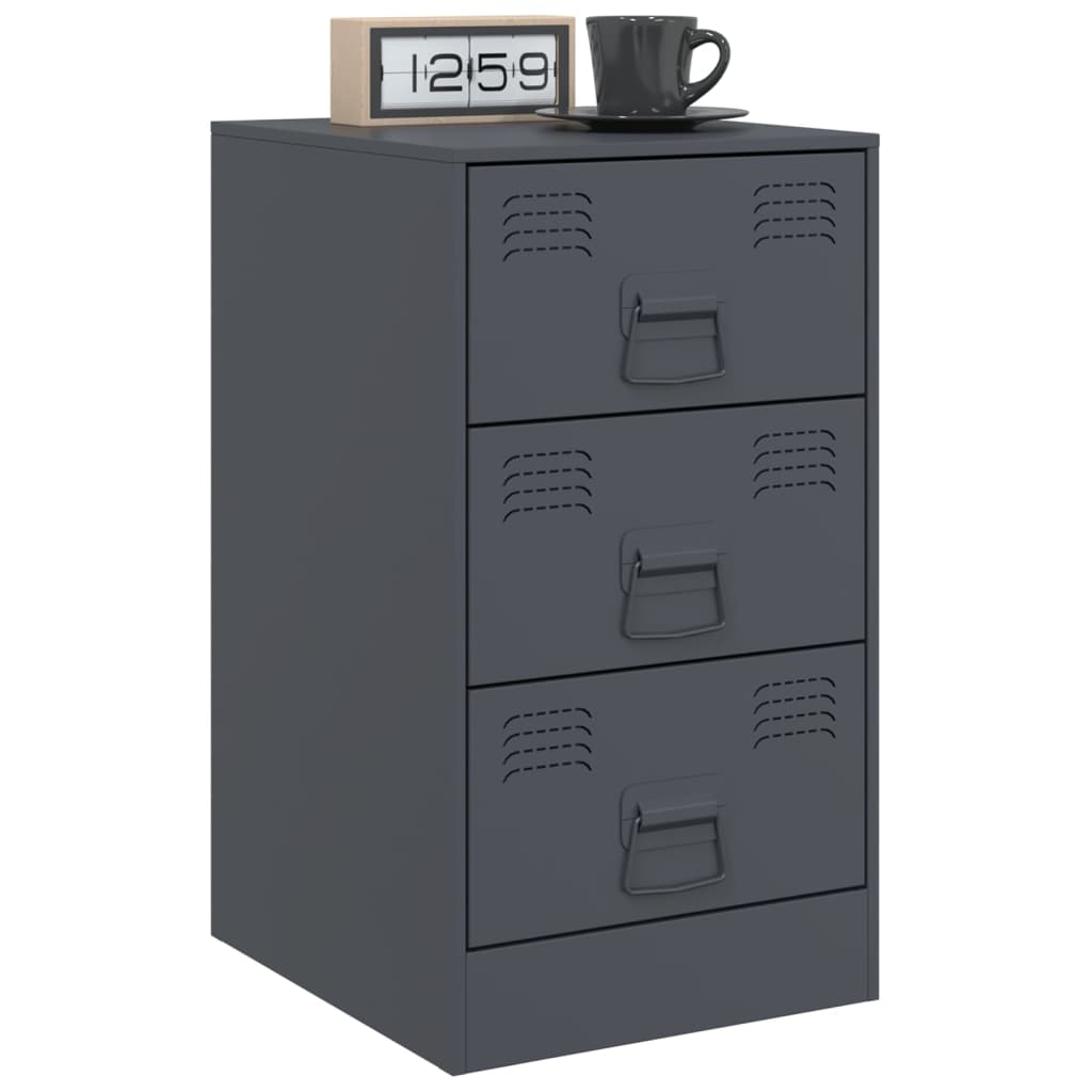 Bedside Cabinet Anthracite 34.5x39x62 cm Steel