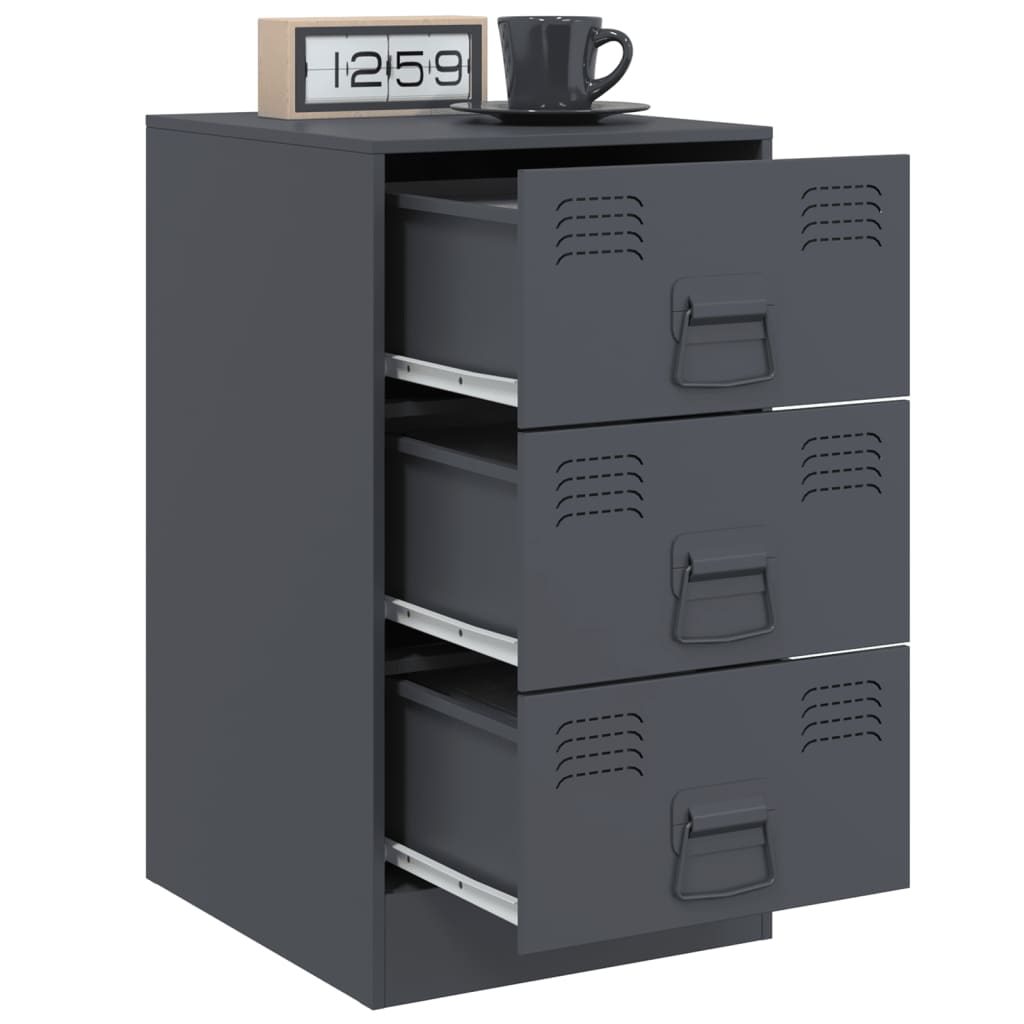 Bedside Cabinet Anthracite 34.5x39x62 cm Steel