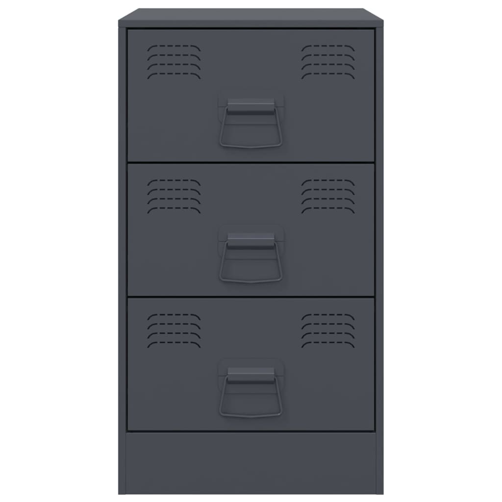 Bedside Cabinet Anthracite 34.5x39x62 cm Steel