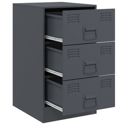 Bedside Cabinet Anthracite 34.5x39x62 cm Steel